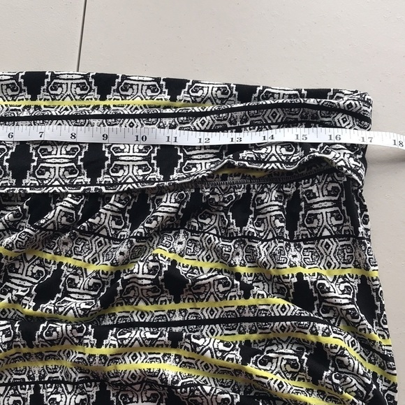 Cynthia Rowley Black Yellow Print Stretchy Maxi Skirt Size 1X - Picture 5 of 8